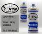 Preview: Chevrolet, Warm Gray Metallic, 16 / WA9659: 400ml Sprühdose + 400ml Klarlack - Set, von ATW Autoteile West.